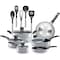 Serenelife Kitchenware Pots & Pans Set - Basic Kitchen Cookware, Black Non-Stick Coating Inside, Heat Resistant SLCW15GRY - alternate 1